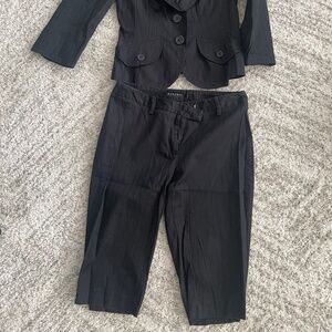 Sisley black pinstripe bermudas